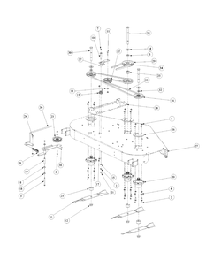 Fabricated Deck Spindle Assembly Diagram and Parts List for M60-KW 53AB5DBX150-23-HP Cub Cadet Lawn Tractor